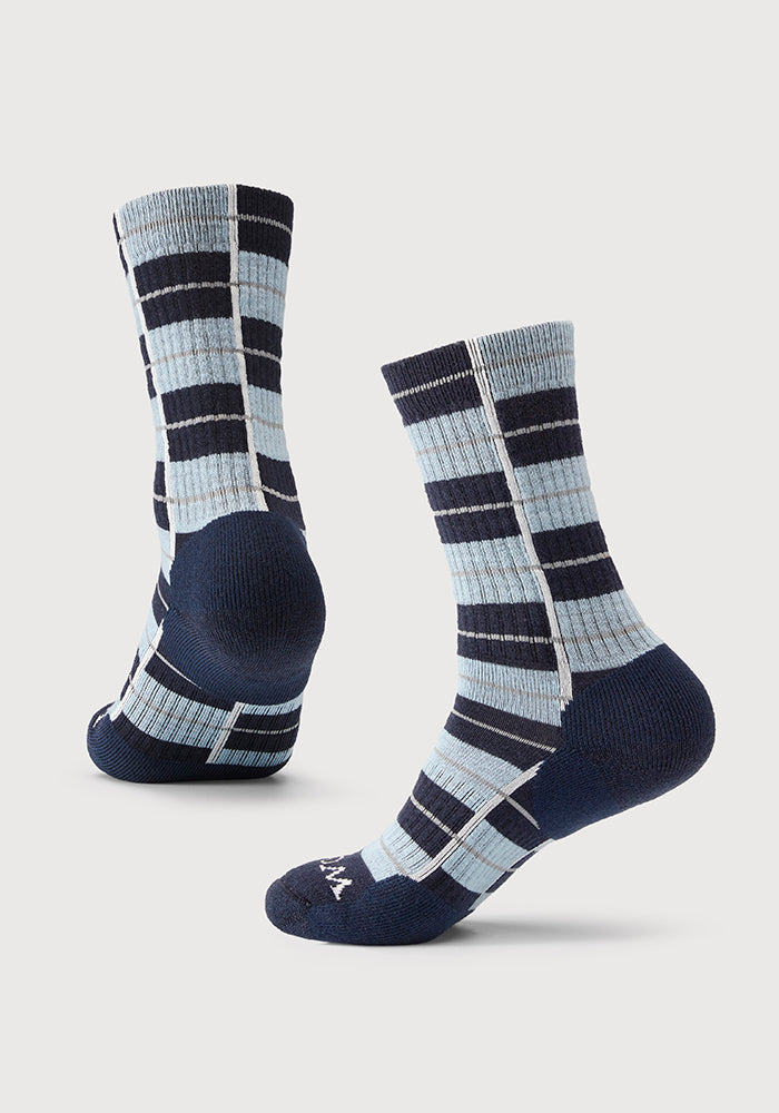 Loose Fit Stays Up Marled Merino Wool Socks Navy / Small