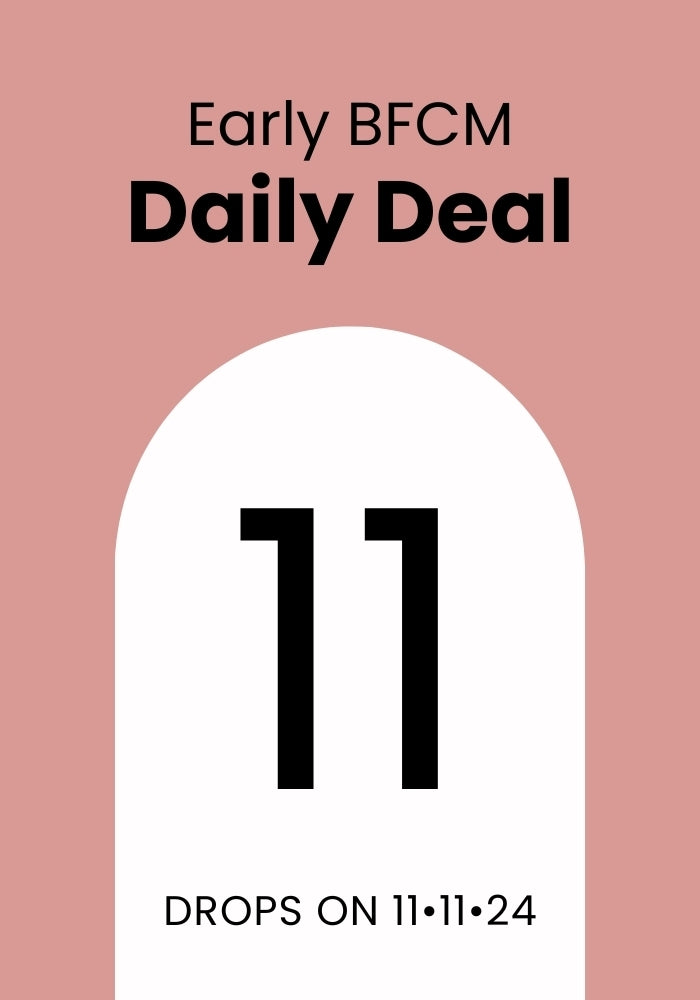 Promotional graphic featuring "Early BFCM Deal Day 11" at the top, with "11" prominently displayed in the center. The phrase "Drops on 11-11-2024" is included at the bottom, set against a muted pink background. Brand: Woolx.