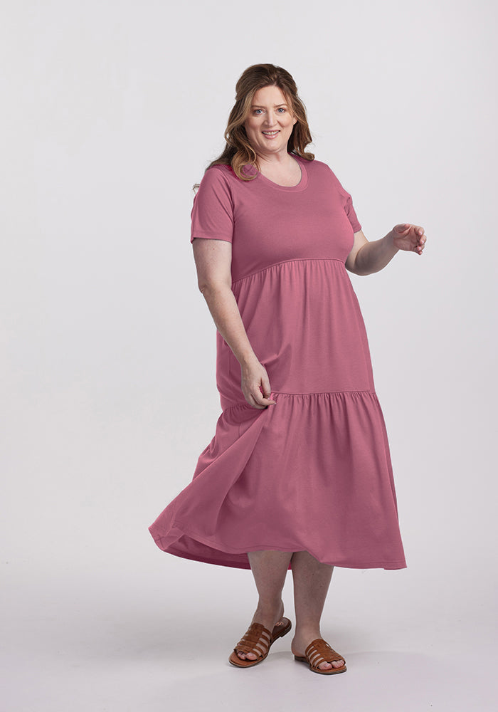 Model wearing Lucia dress - Mesa Rose | Cambre is 5'11", wearing a size XL