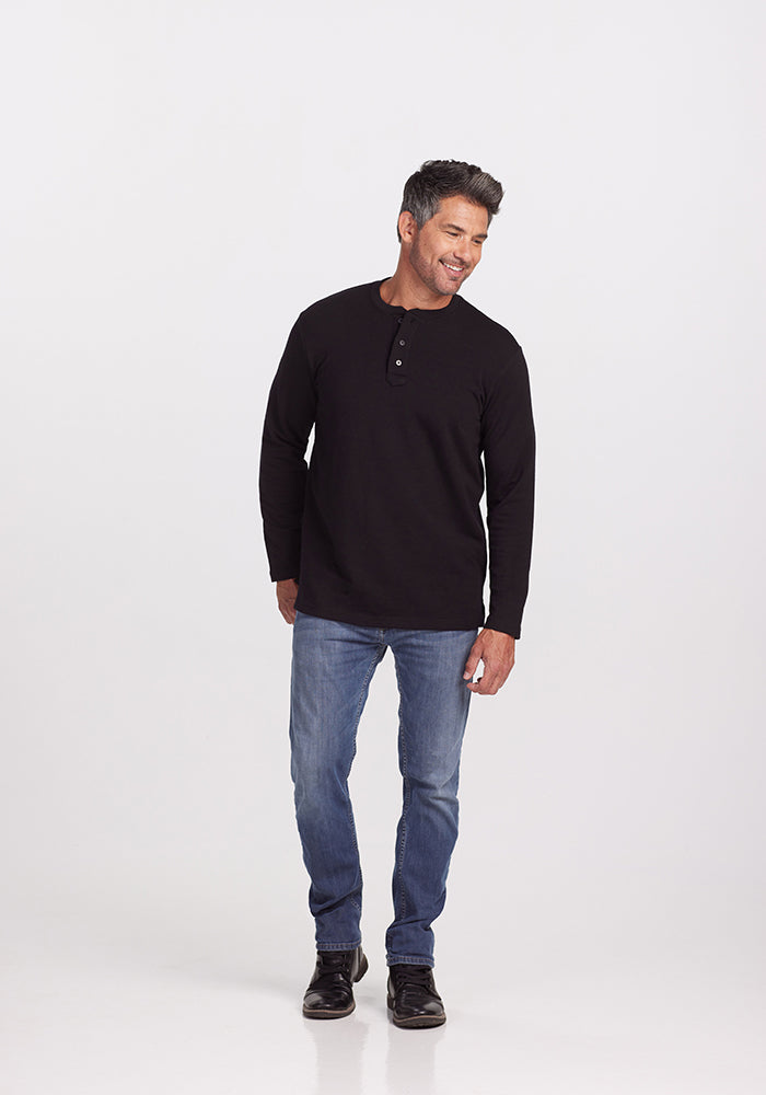 Mens Merino Wool Henley - Free Shipping - Woolx Jackson