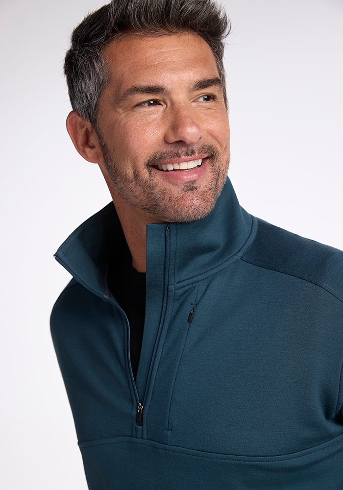 Model wearing Mason 1/4 Zip - Enchanted Forest