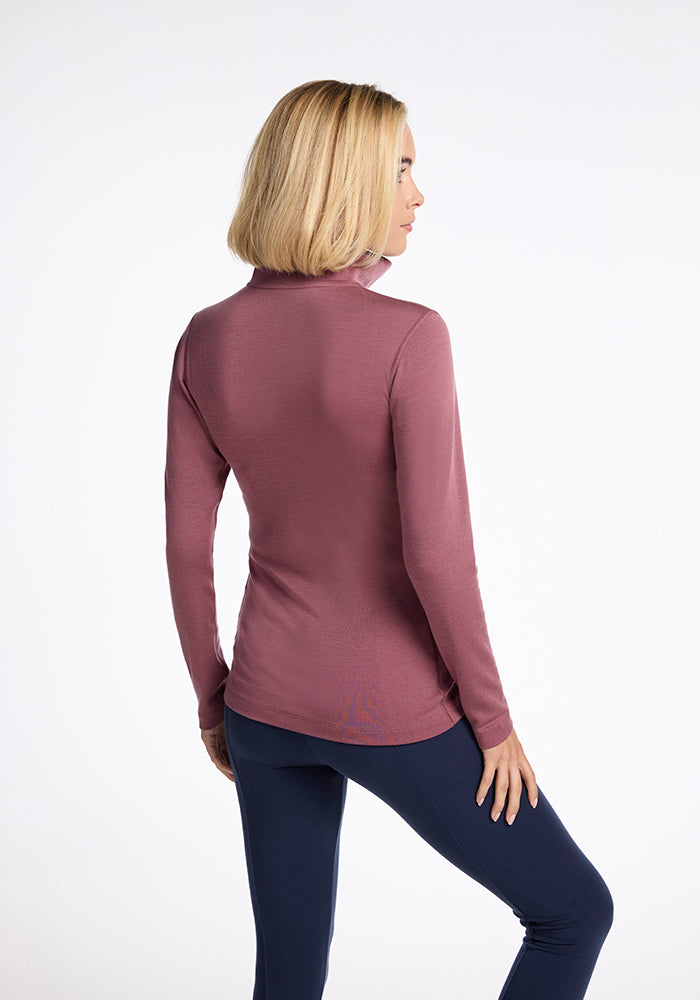 Model wearing Brooke 1/4 Zip - Wild Ginger