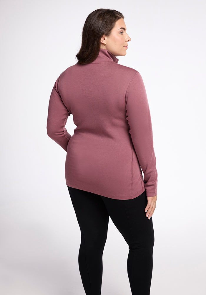 Model wearing Brooke 1/4 Zip - Wild Ginger