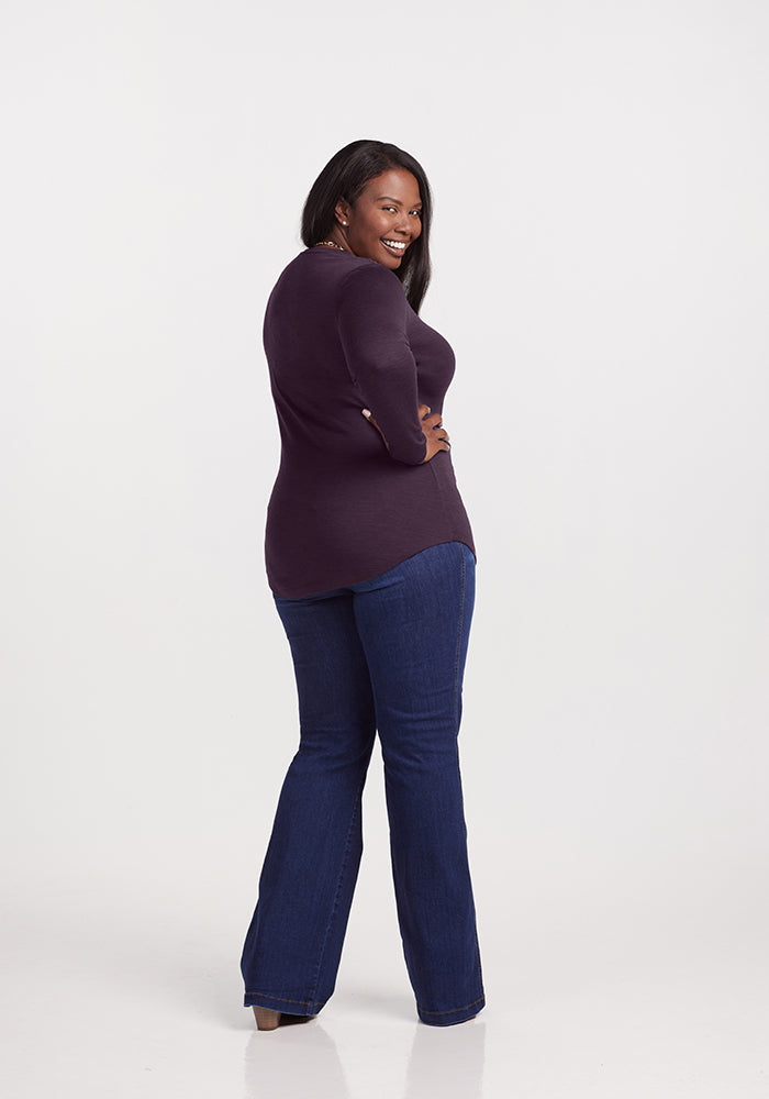 Model wearing Eva tunic - Deep Plum