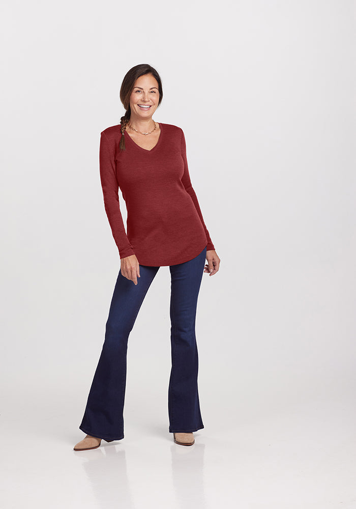 Free outlet People Smooth Talker Tunic Top Red / Burgundy M