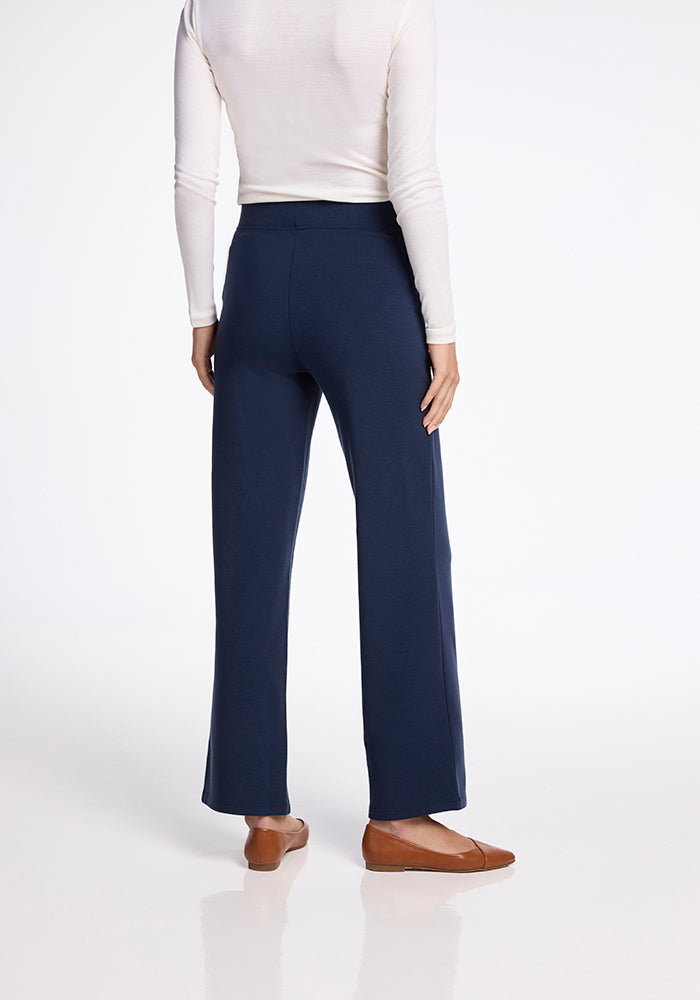 Model wearing Ellie pants - Deep Navy