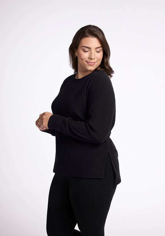 Model wearing Ainsley sweater - Black