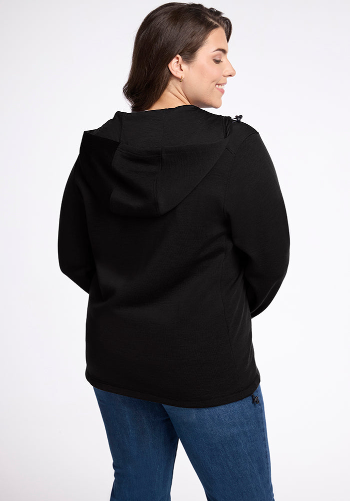 Model wearing Cubby hoodie - Black