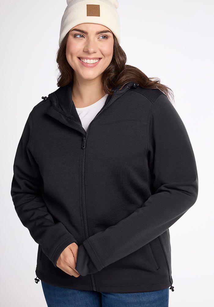 Model wearing Cubby hoodie - Black  