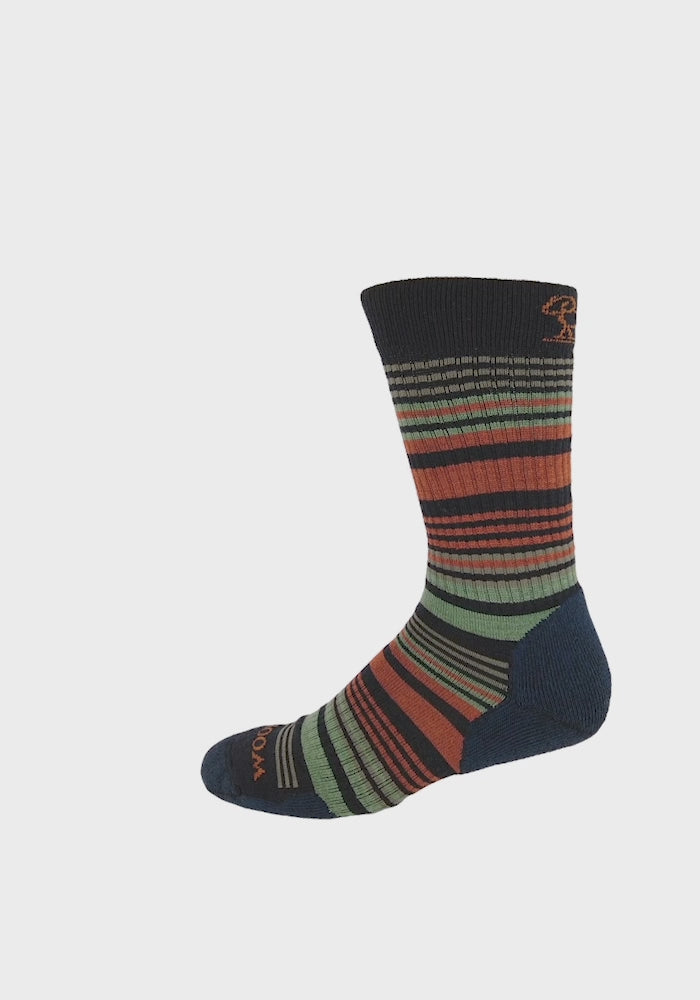 Everyday Crew Socks Light Cushion - Deep Navy Stripe