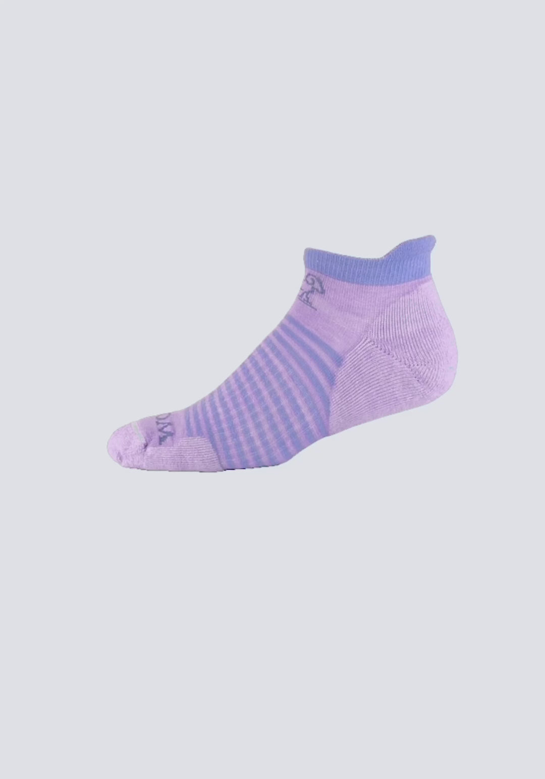 Rotating video showing Amelia sock in lavender sky