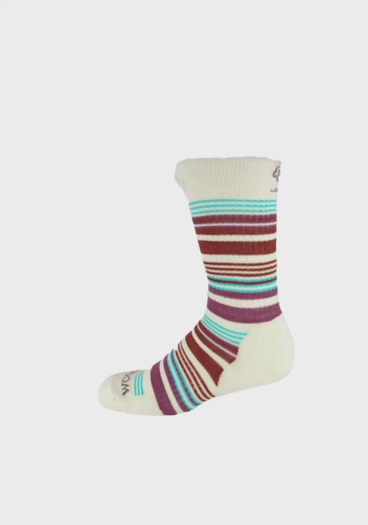 Everyday Crew Socks Light Cushion - Natural Stripe