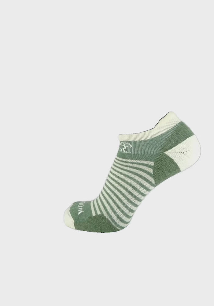 Amelia No Show Tab Lightweight Socks - Sparrow Green