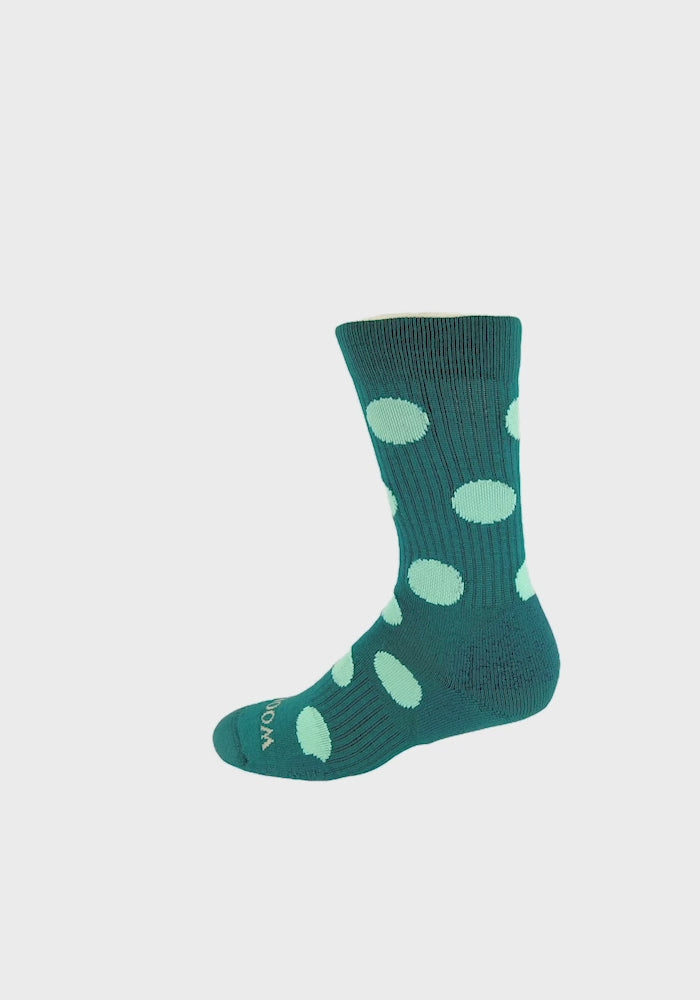 Dotalicious Light Cushion Crew Socks - Teal Dot