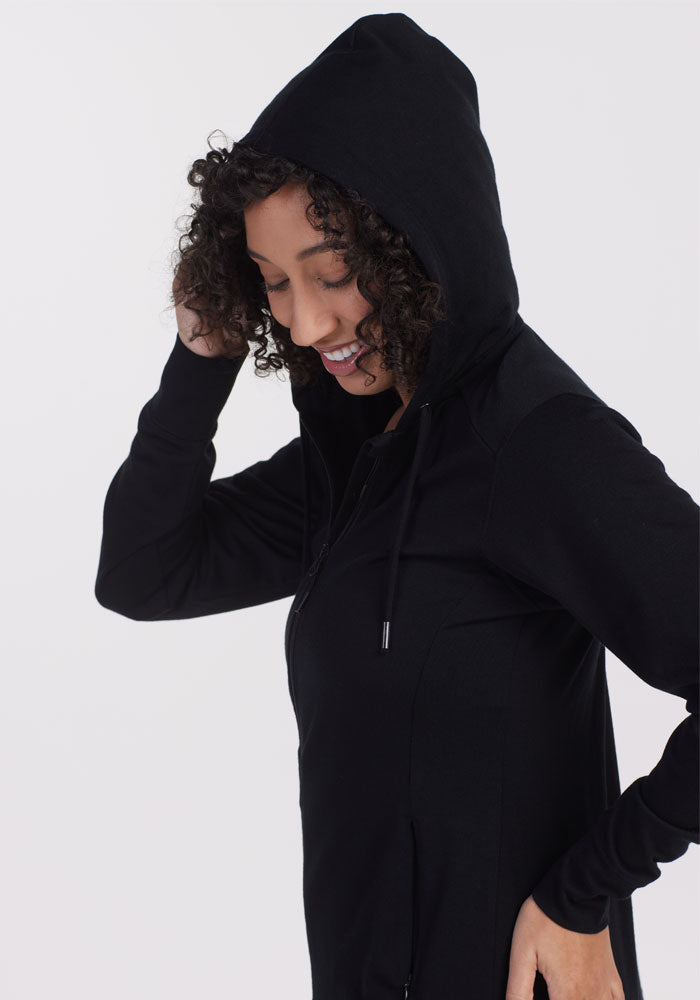 Womens Merino Wool Hooded Zip Front Sweatshirt - Free Shipping – Woolx
