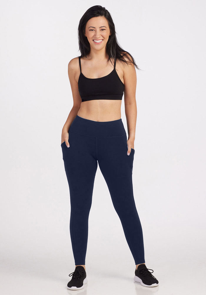 Model wearing Piper leggings - Deep Navy