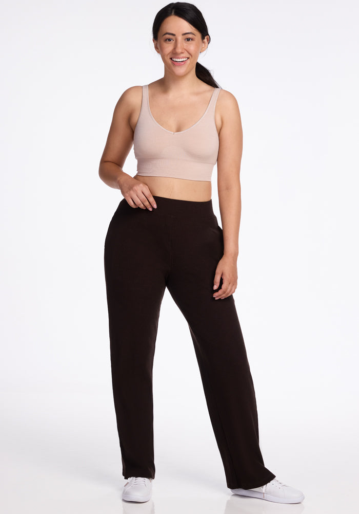 Womens ribbed luca pants - French Roast 