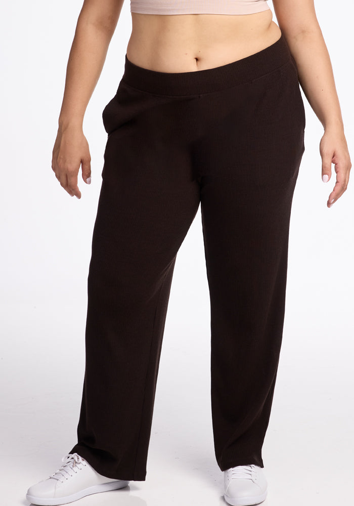 Womens ribbed luca pants - French Roast 