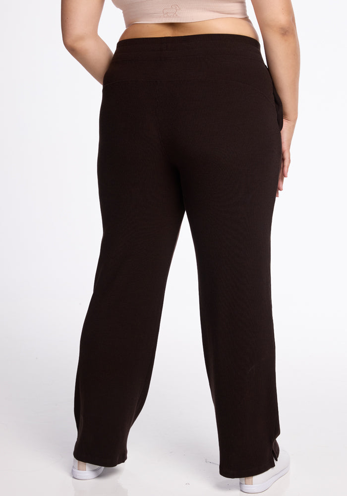 Womens ribbed luca pants - French Roast 