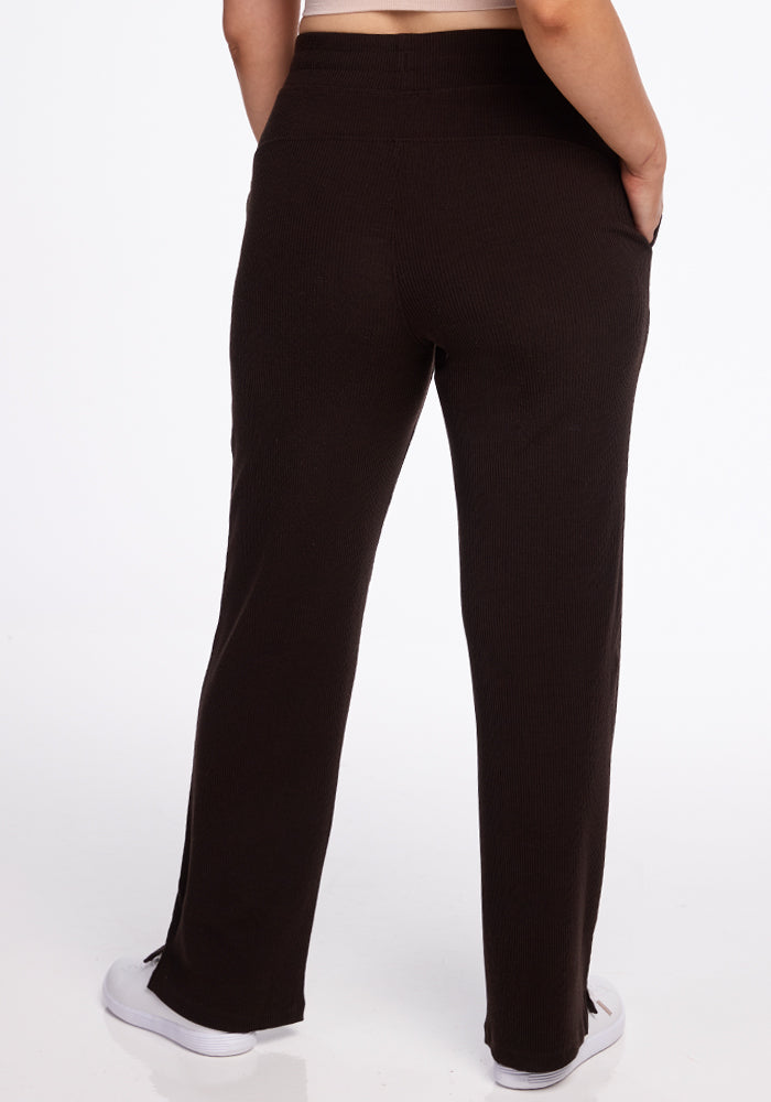 Womens ribbed luca pants - French Roast 