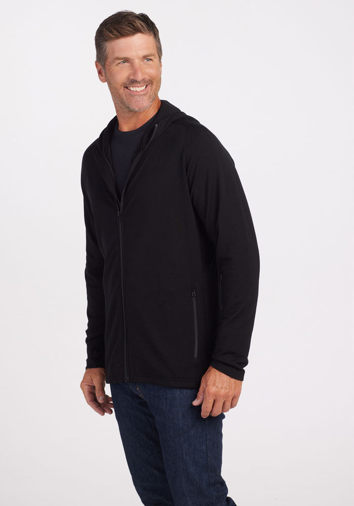 Woolx Mens Merino Wool Sweatshirt - Hoodie - Black