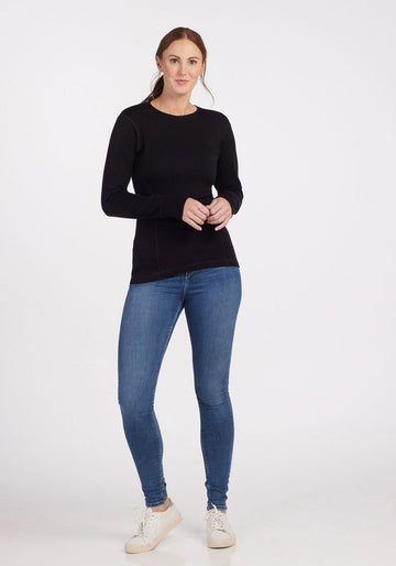 WOOLX Black 100% Merino Wool Cuffed Leggings Base Layer Women's Size Small  - Athletic apparel