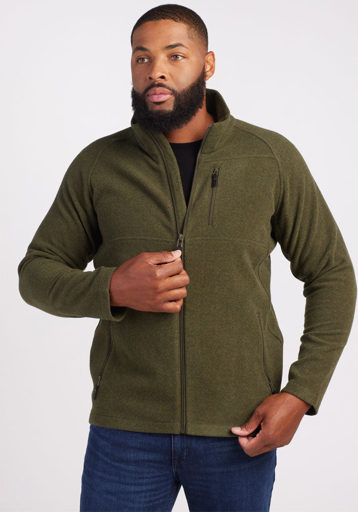 Mens Insulated Wool Zip-Up Jacket